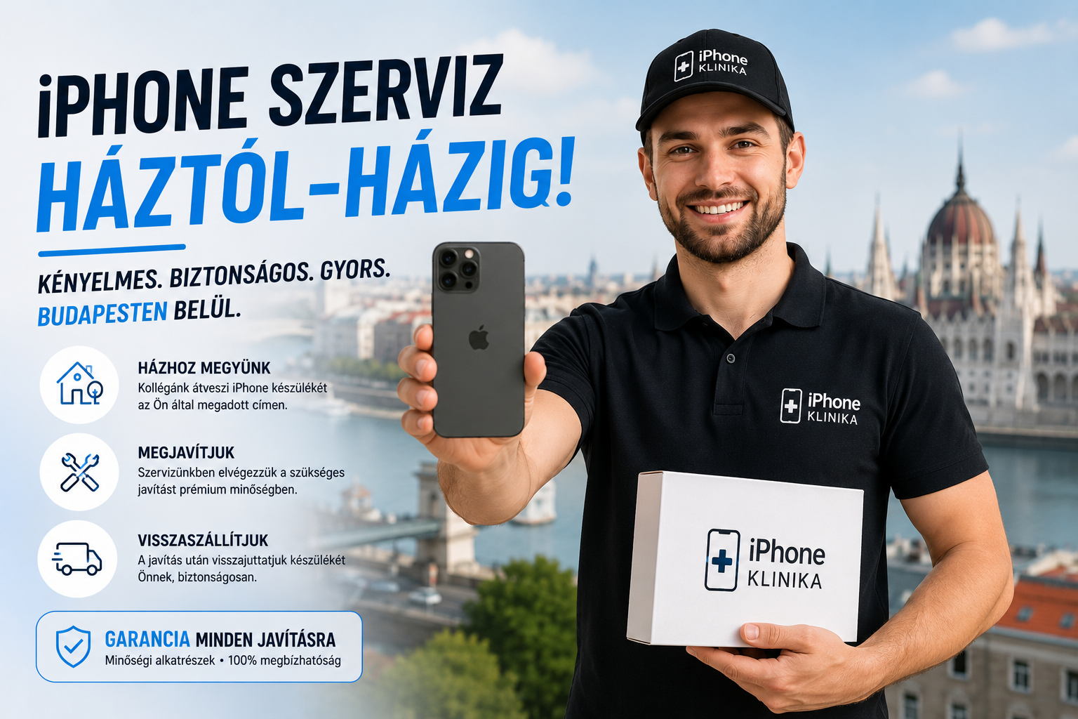 Háztól házig iPhone szerviz Budapesten készülék átvétellel és visszaszállítással